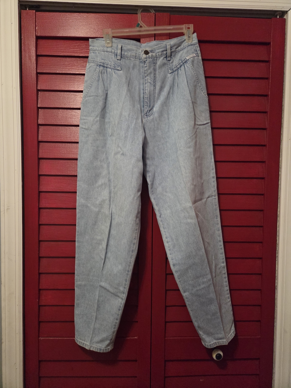 Vintage 100% Cotton Light Wash High-Waist Mom Jeans - Light Blue